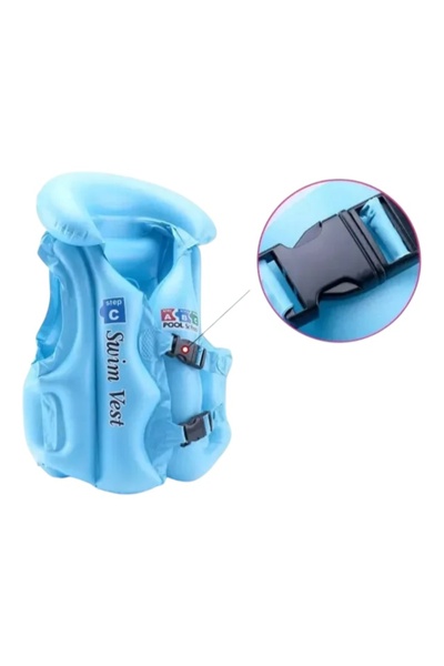 E-ANAMAG Φουσκωτό σωσίβιο για παιδιά, 3-7 ετών, Μπλε