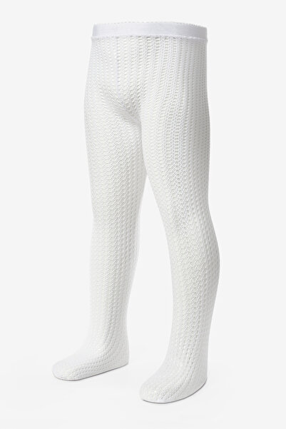 Le Mabelle Λευκό δαντελένιο διχτυωτό καλσόν για κορίτσια