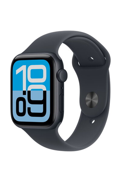 Apple Watch SE (2025), GPS, Carcasă Midnight din aluminiu 44mm, Curea sport M...