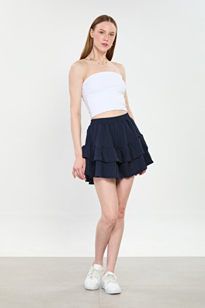 BARRELS AND OIL Γυναικεία σορτς φούστα με βολάν - Σκούρο μπλε ναυτικό