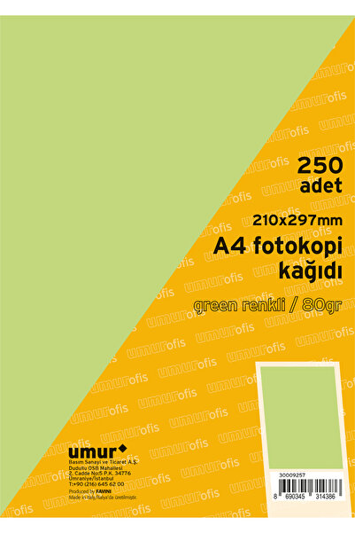Umurofis 250 Sheets A4 Color Copy Paper Green