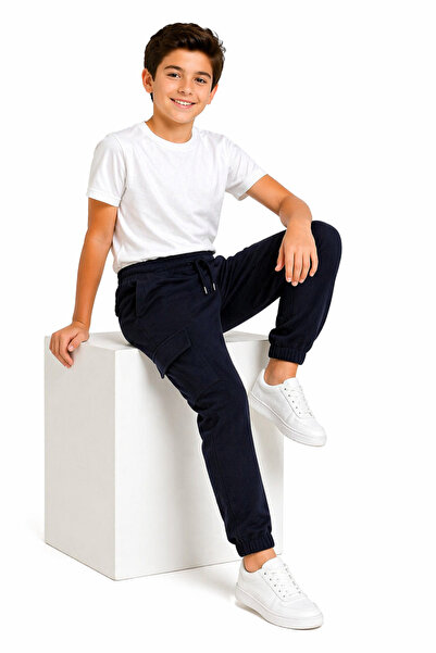 GİYİCEM TEKSTİL Παντελόνι για αγόρια Comfort Jogger με τσέπες Cargo για το σχ...