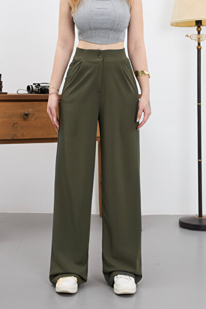 alanora Women's Stretchy/Lycra Loose Wide Leg Palazzo Loose Fit Trousers