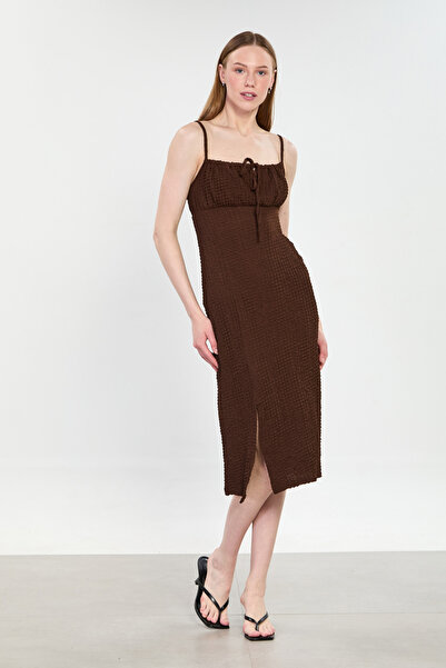 BARRELS AND OIL Γυναικείο φόρεμα με δέσιμο στο στήθος και σκίσιμο στο πλάι - ...