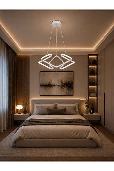 Harnelli 3 Renk Yanabilen Modern Ledli Avize