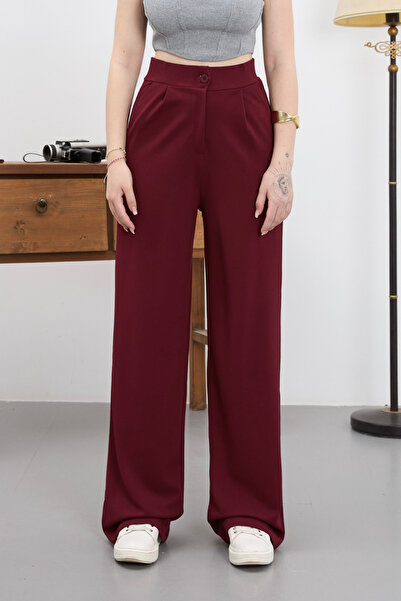 alanora Women's Stretchy/Lycra Loose Wide Leg Palazzo Loose Fit Trousers