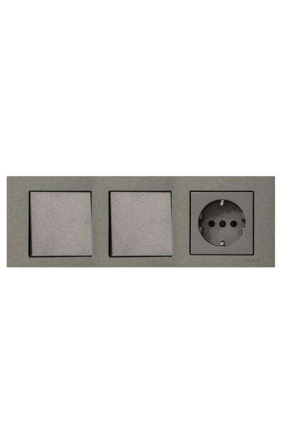 Huzur Elektrik مجموعة Ovivo Grano Anthracite المكونة من 3 مفاتيح ومفاتيح ومقب...