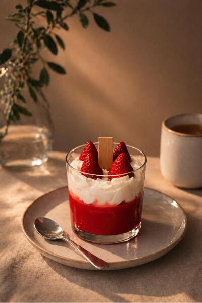 seea atelier Fraise Crème | Çilek & Krema Bardak Mum (Grande)