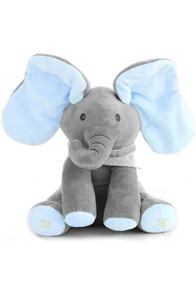 E-ANAMAG Διαδραστικό Παιχνίδι Ελέφαντας Κου-κου Φάτσουλα Γκρι - Μπλε