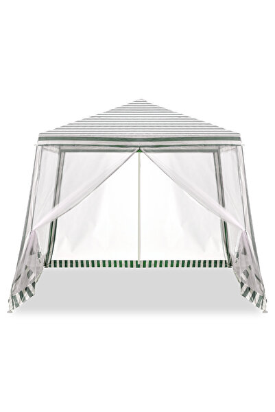 SERSIMO Κιόσκι κήπου με αντιεντομικό πλέγμα και μεταλλική κατασκευή, 3x3 μ., ...