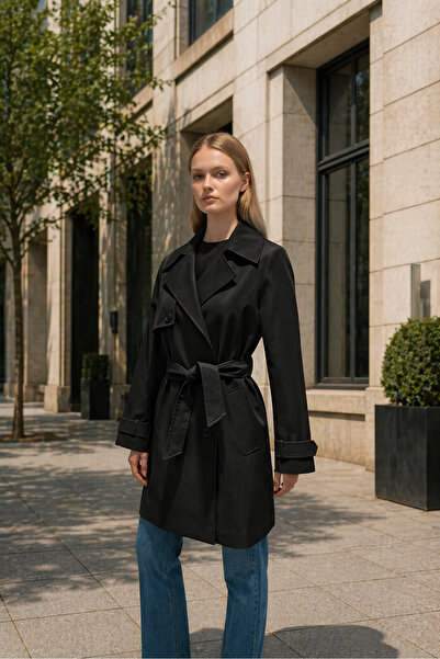 BORCKA TEKSTİL Γυναικεία καμπαρντίνα με κουμπιά, με επένδυση, με ζώνη, αδιάβρ...