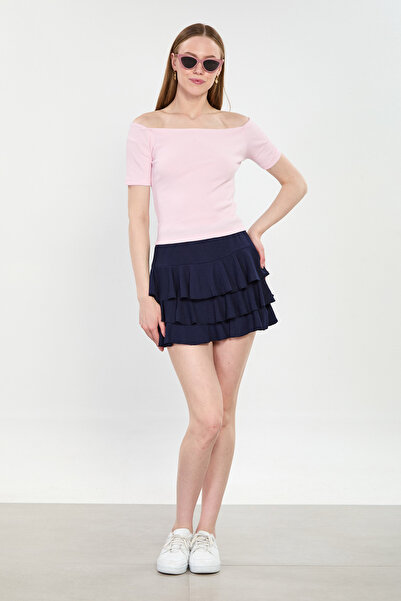 BARRELS AND OIL Γυναικεία Μίνι Φούστα με Βολάν - Ναυτικό Μπλε