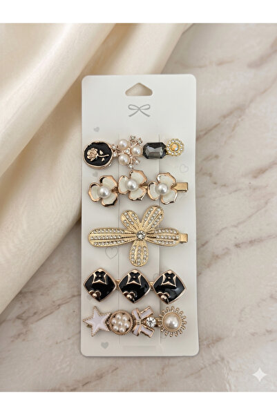 PABALAS Γυναικείο Σετ Κλιπ Μαλλιών 5 Τεμαχίων – Κλιπ Μαλλιών με Πέρλες & Πέτρ...