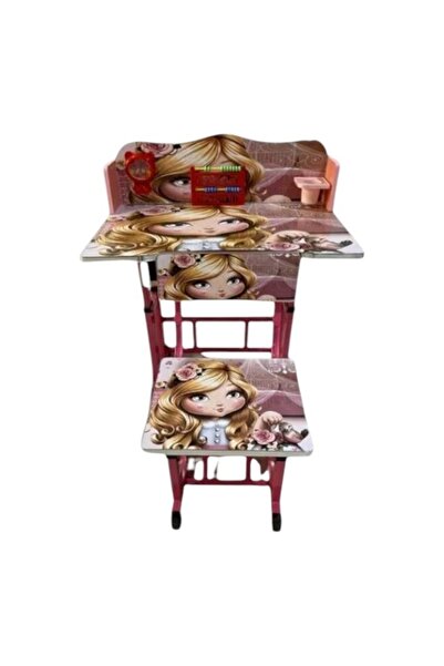 E-ANAMAG Γραφείο με παιδική καρέκλα, M8, Κοριτσίστικο σχέδιο, ρυθμιζόμενο, με...