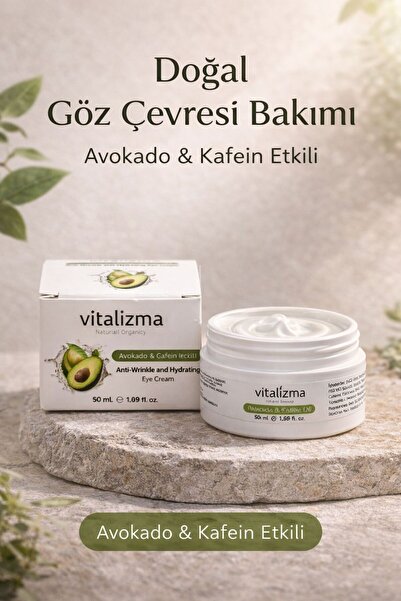 Vitalizma Avokado & Kafein Göz Çevresi Bakım Kremi 50 ml – Nemlendirici & Kır...