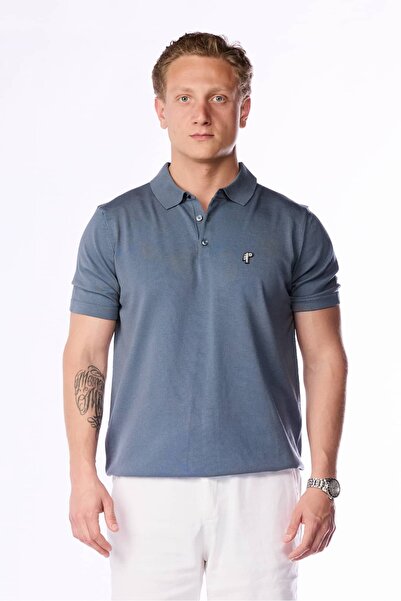 Hersley New Season Basic Mini Logo Knitwear Polo Neck T-Shirt