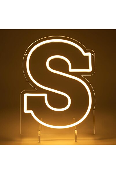 Slasa Letter S LED Neon Sign 30x22 cm 6mm Acrylic Base Alphabet Light Party W...