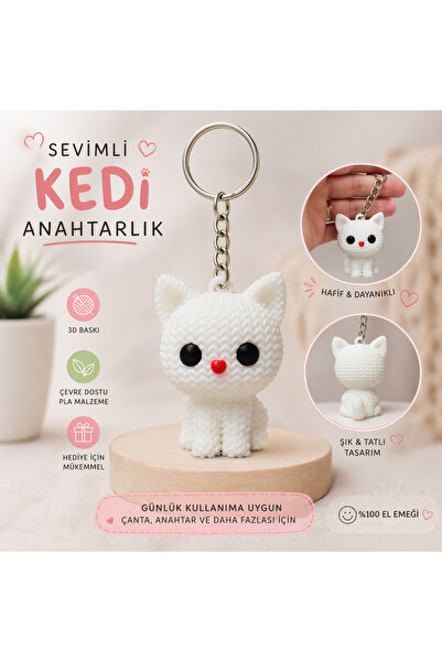 Maygiy 3D Printed Keychain with Cute Cat Figure