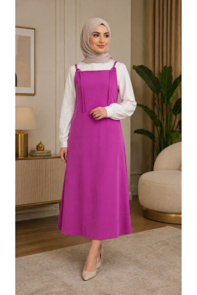 ELMODA Γυναικείο φούξια φόρεμα με ρυθμιζόμενο λουράκι από σχοινί