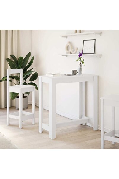vidaxl Τραπέζι Μπαρ Λευκό 102x50x103,5εκ. Επεξεργ. Ξύλο