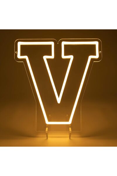 Slasa Letter V LED Neon Sign 30x22 cm 6mm Acrylic Base Alphabet Light Party W...