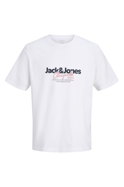 Jack & Jones Ανδρικό μπλουζάκι με στάμπα στο στήθος και λαιμόκοψη ποδηλάτου -...