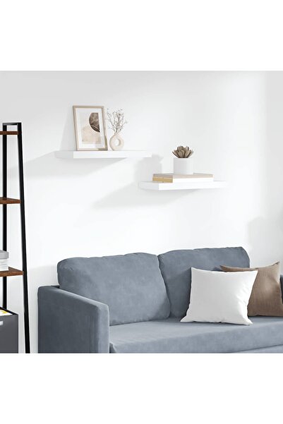 vidaxl Ράφια Τοίχου 2 τεμ. Λευκά 50 x 23 x 3,8 εκ. MDF