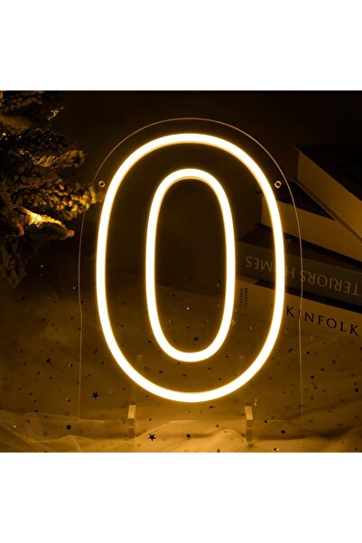 Slasa Letter O LED Neon Sign 30x22 cm 6mm Acrylic Base Alphabet Light Party W...