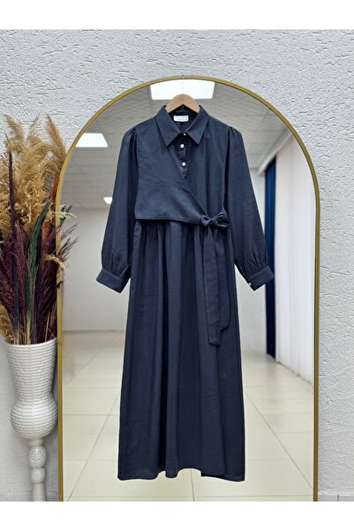 MİHRA STORE Zenessa Cupra Φόρεμα Μοντάλ με Μπολερό-NA2375 Ανθρακί