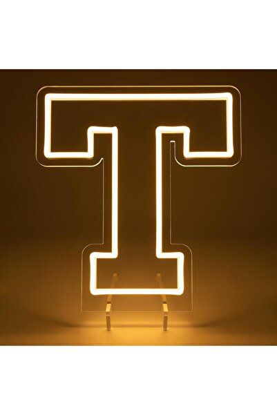Slasa Letter T LED Neon Sign 30x22 cm 6mm Acrylic Base Alphabet Light Party W...