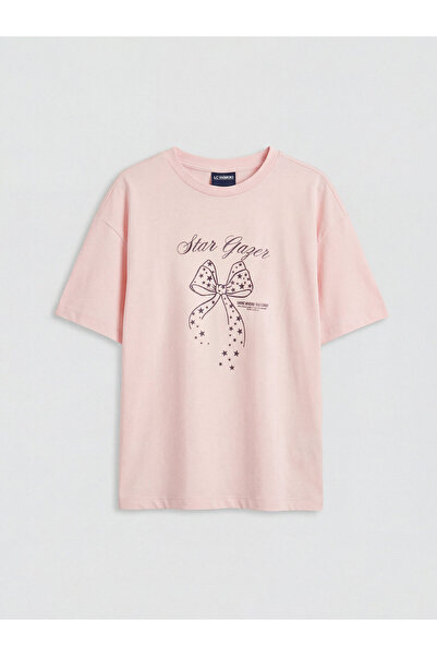LC Waikiki Tricou de fete cu guler rotund și imprimeu