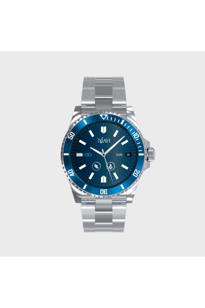 Niah Έξυπνο ρολόι Neptune μπλε, AMOLED 1.19”, ατσάλινο λουράκι