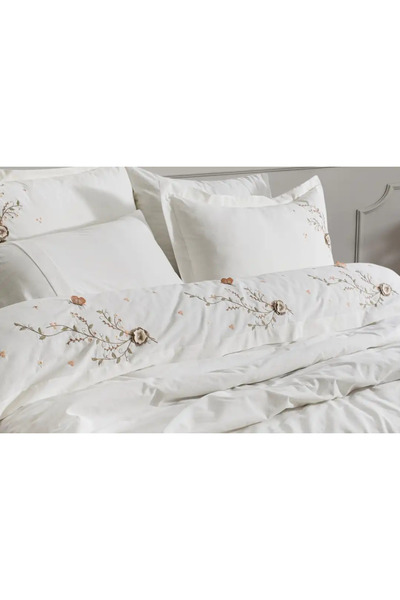 Şaheser Home Collection Κεντητό Σετ Παπλωματοθήκης Διπλού Μεγέθους Cosmos