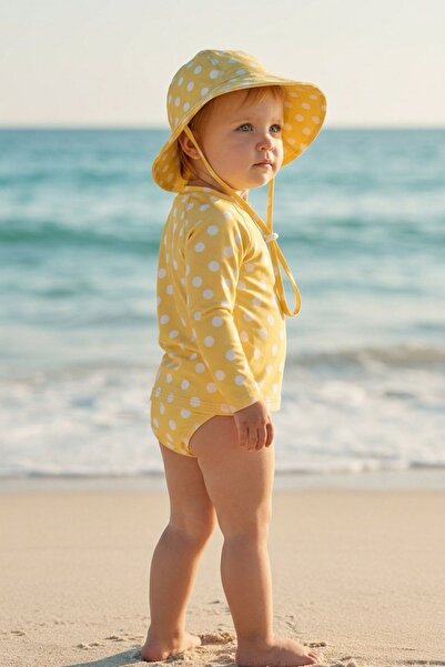 Lollie Baby&Kids UV Korumalı Mayo Şapka Takım Bebek & Çocuk - Dots