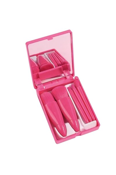 Cyrax Set of 5 Mini Makeup Brushes, Fuchsia 12x7x2.5 cm