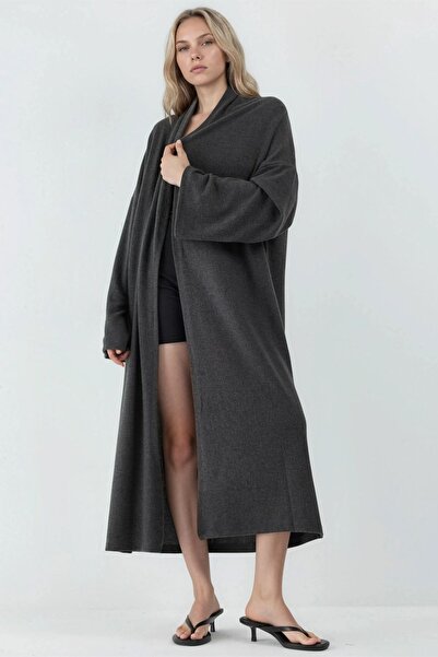 Hiccup Άνετη, μακριά, πλεκτή ζακέτα με ανοιχτό μπροστινό μέρος και γιακά σάλι