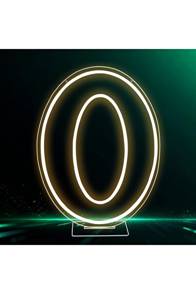 Slasa لافتة نيون LED رقم 0 مقاس 20×30 سم بقاعدة أكريليك 6 مم لتزيين الحفلات و...