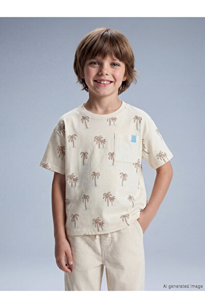 LC Waikiki Tricou de băieți cu guler rotund și imprimeu