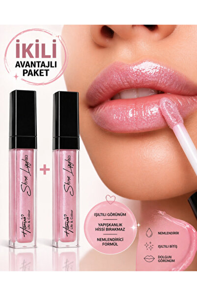 homm bitkisel Homm Life Shine Lipgloss 2005 Açık Pembe (PİNK) 2’li Parlatıcı ...