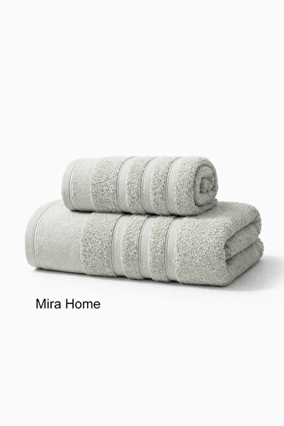 Mira Home 2 Piece Cotton Bath Towel Set Ayla Gray