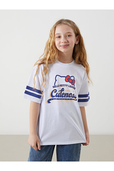 LC Waikiki Tricou de fete cu guler rotund și imprimeu Hello Kitty