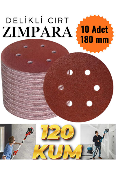 KAYRA LEATHER CRAFT 10 Adet Delikli Cırt Zımpara 180 mm - Spiral Taşlama Uyum...