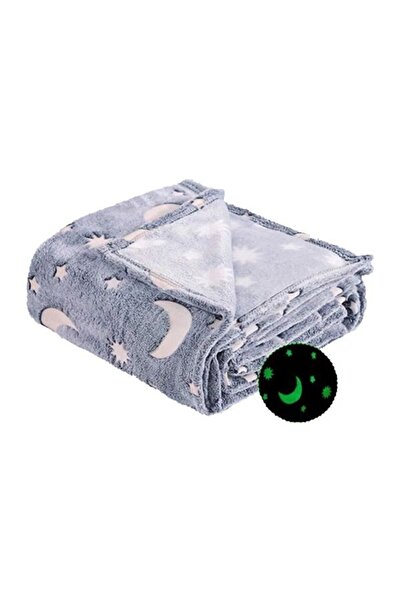 OEM Pătură fosforescentă, moale, pufoasă, strălucește în întuneric, 1,5x2 m, ...