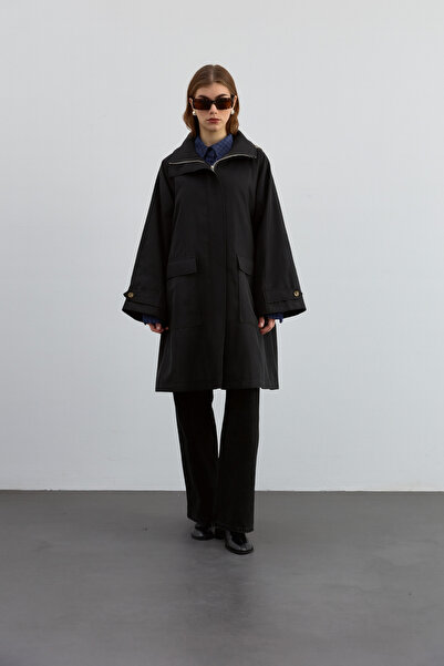 QOOQUP FERMUARLI TRENCH