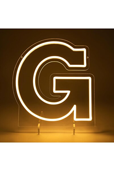 Slasa Letter G LED Neon Sign 30x22 cm 6mm Acrylic Base Alphabet Light Party W...
