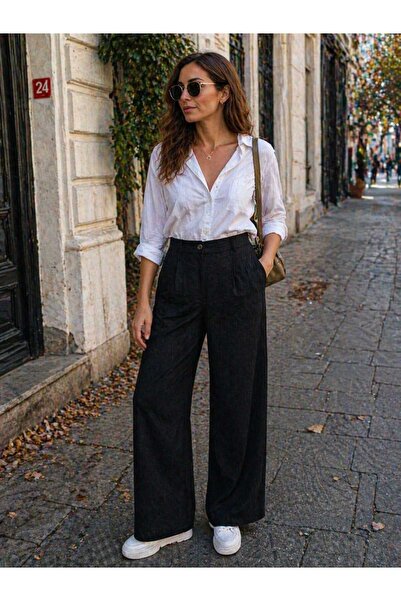 Kutaf Γυναικείο Βελούδινο Παντελόνι – Ψηλόμεσο, Άνετη Εφαρμογή, Καθημερινό Κο...