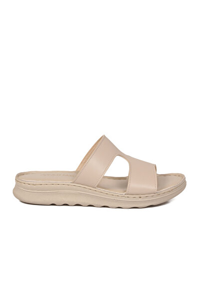 AYAKMOD Μπεζ καθημερινές και καλοκαιρινές γυναικείες παντόφλες slip-on 673644 Z