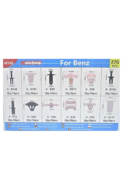 PARADOX SINCE 1992 Κλιπς αυτοκινήτου συμβατά με Mercedes 270 τεμάχια