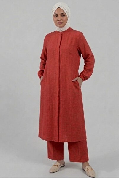 madam trend Coral Color 100% Cotton Muslin Fabric Zippered Comfortable Fit Hi...