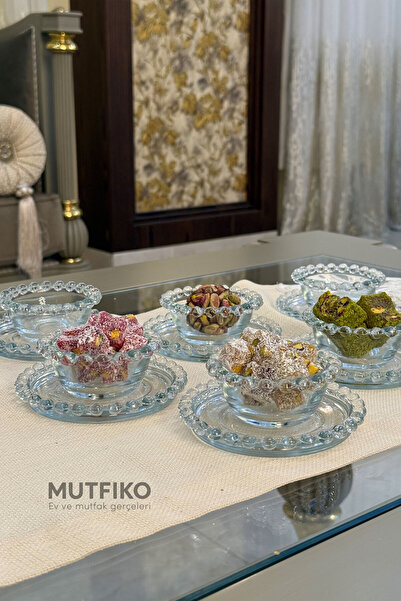 Mutfiko 12-Piece Glass Snack Bowl Set – Stylish Serving Bowl & Plate Set with...